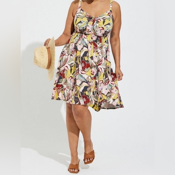 Torrid Mini Super Soft Bow Front Skater Dress - Picture 3 of 13
